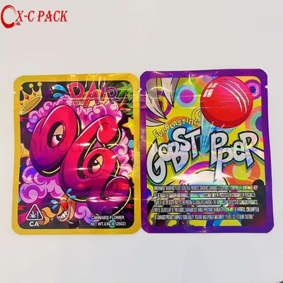 3.5g 7g 14g 28g Niestandardowy, odporny na zapach, pudełko Cali, opakowanie do ciasteczek, opakowanie do gumy 1 oz, torebka Mylar